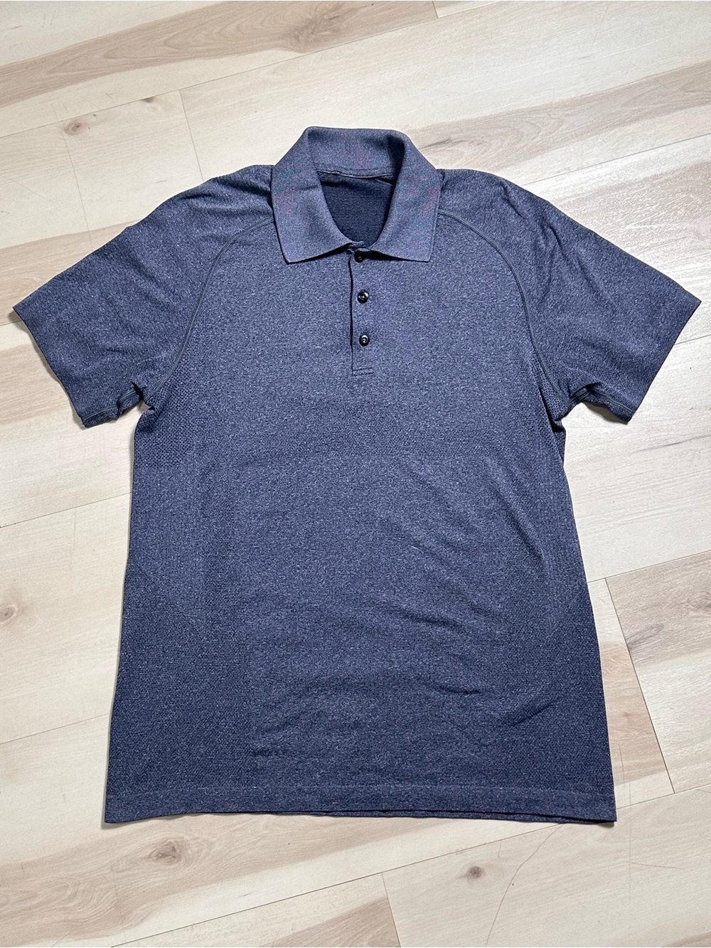 Lululemon Metal Vent Tech Button Polo Logo Shirt Heather Gray Men's Sz M Medium
